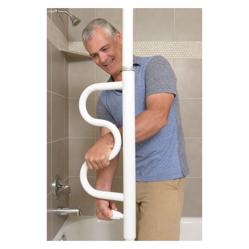 Stander Security Pole and  Curve Grab Bar - Iceberg White, 5 of 9