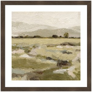 Kate and Laurel Petit Views No 8 by Mackenzie Nelson Framed Wall Art Print, 26 x 26, Woodgrain Stripe Chocolate - 1 of 4