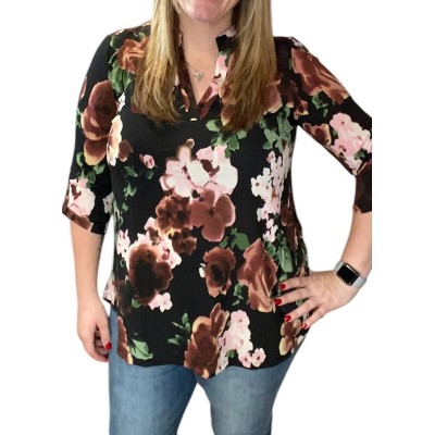 Women's Floral Gabby Tunic Top - honeyme