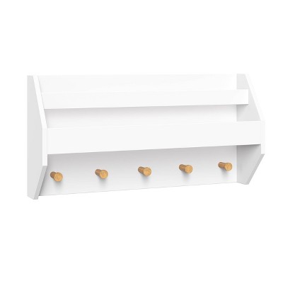 Woodbury Wall Shelf With Cubbies And Hooks Woodgrain - Riverridge Home :  Target