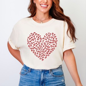 Simply Sage Market Valentine Leopard Heart Garment Dyed Tee - 1 of 4
