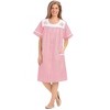 Collections Etc Embroidered Butterfly Snap-Front Short Sleeve Duster - 3 of 4