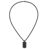 Chisel Stainless Steel Black IP-plated with Black Carbon Fiber Inlay Dog Tag on a 24" Wheat Chain Necklace - 4 of 4