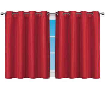 Collections Etc Textured Grommet Top Short Blackout Curtain Panel