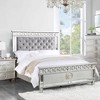 81" Twin Bed Varian Bed Gray Velvet, Silver Mirrored Finish - Acme Furniture: Chrome Frame, Tufted Design - 3 of 4