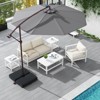 Costway Patio 10FT Hanging Offset Umbrella 32 LED Lights Sand Bag Outdoor Cross Base Beige/Turquoise/Dark Gray/Wine/Coffee/Navy - 2 of 4