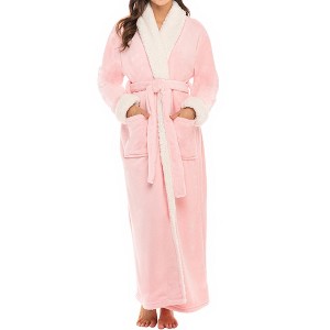 ADR Women's Plush Fleece Bathrobe for, Warm Cozy Bath Robe - 1 of 4