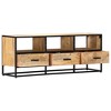 vidaXL TV Cabinet Natural wood with black frame - 3 of 4
