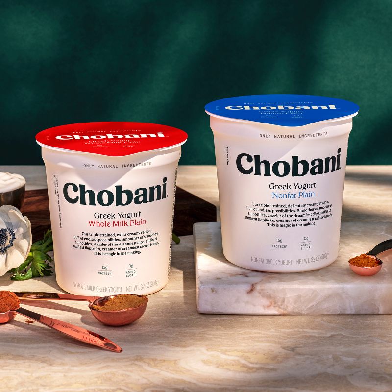 Chobani Whole Milk Plain Greek Yogurt - 32oz, 5 of 10