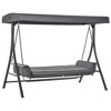 Outsunny 3 Person Patio Swing Chair Bench Outdoor Convertible Hammock Bed with Adjustable Canopy, Cushion, Pillows for Porch, Backyard, Garden - 4 of 4