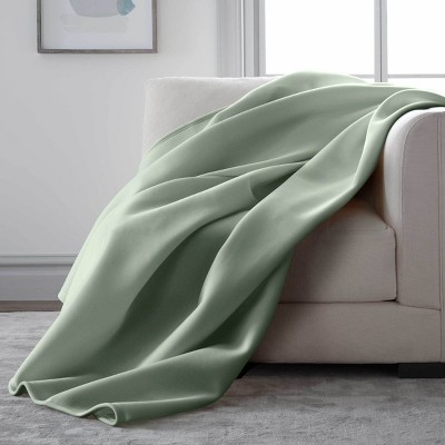 Luxurious Moss Green Fleece Full/Queen Blanket - Lightweight and Reversible