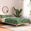 Deny Designs King Carriecantwell Winter Holiday Floral Comforter and Pillow Sham Green - 2 of 4