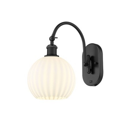 White Venetian - 1 Light Arm Swivels Side to Side Wall Sconce In Modern Style-13.5 Inches Tall and 8 Inches Wide
