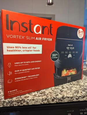 Instant Vortex 6qt Slim 5-in-1 Air Fryer Black : Target