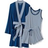 Lands' End Women's Cooling 3 Piece Pajama Set - Robe Tank and Shorts - 3 of 4