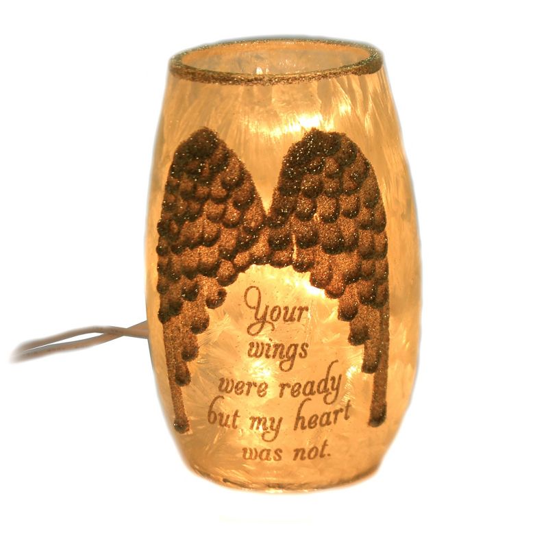 Stony Creek 5.25 In Angel Wings Small Pre-Lit Vase Memorial Grief Loss Novelty Sculpture Lights, 2 of 4