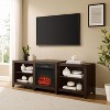 HomeStock 11 in. Freestanding Wood Smart Electric Fireplace TV Stand in Brown for stylish living room consoles - 4 of 4