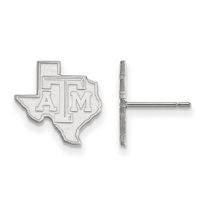 Black Bow Jewelry 14k White Gold Texas A&M Aggies NCAA Post Earrings - 1 of 3