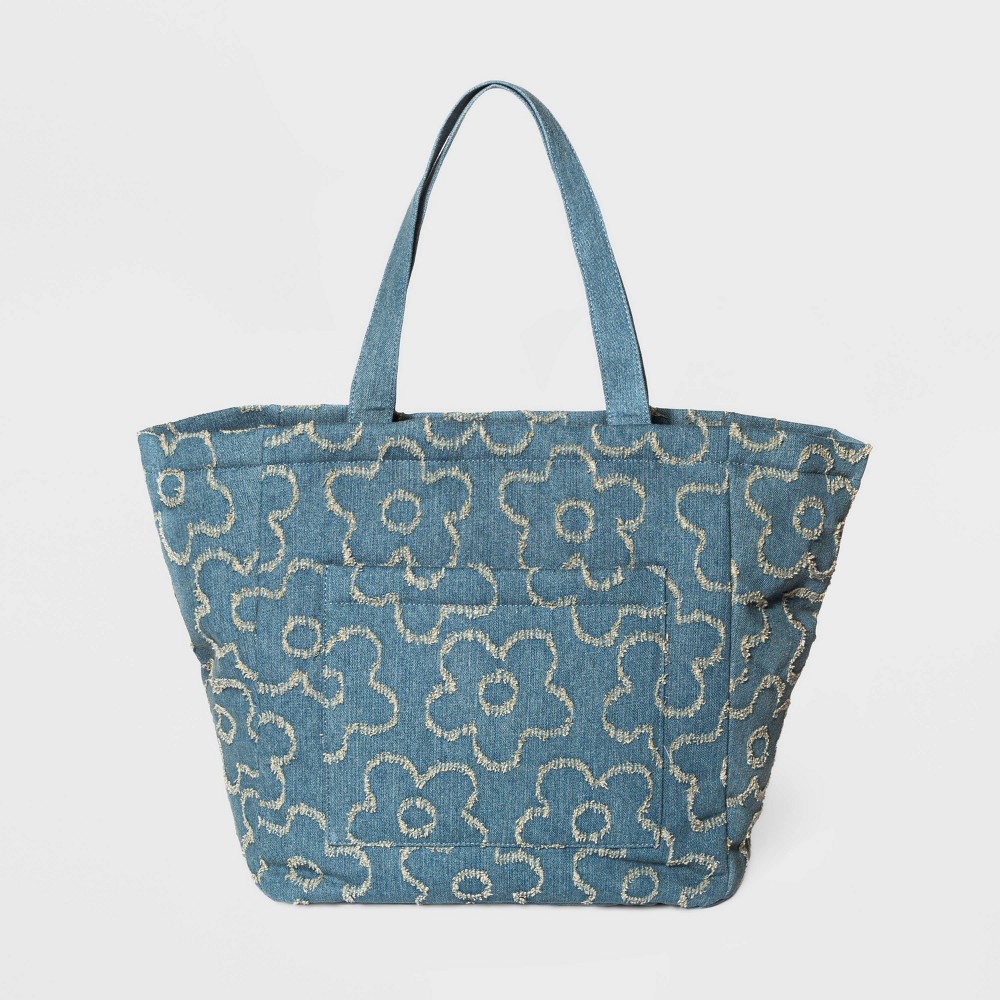 Floral Print Carryall Tote Handbag - Wild Fable Blue