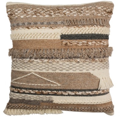 Demna Pillow - Beige/Grey - 20" x 20" - Safavieh