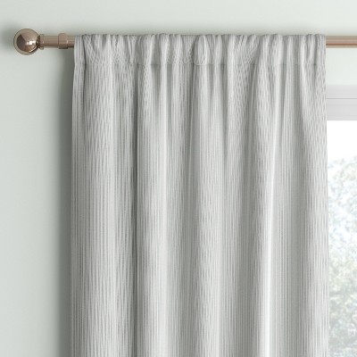 42"x63" Blackout Baby Striped Window Curtain Panel Gray/Ivory - Room Essentials™: Energy Efficient, Recycled Fiber