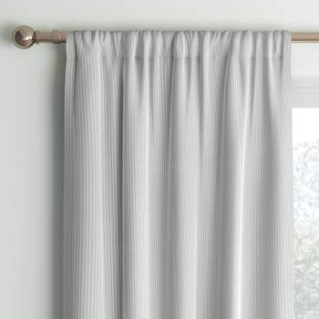 Blackout Baby Striped Window Curtain Panel Gray/Ivory - Room Essentials™