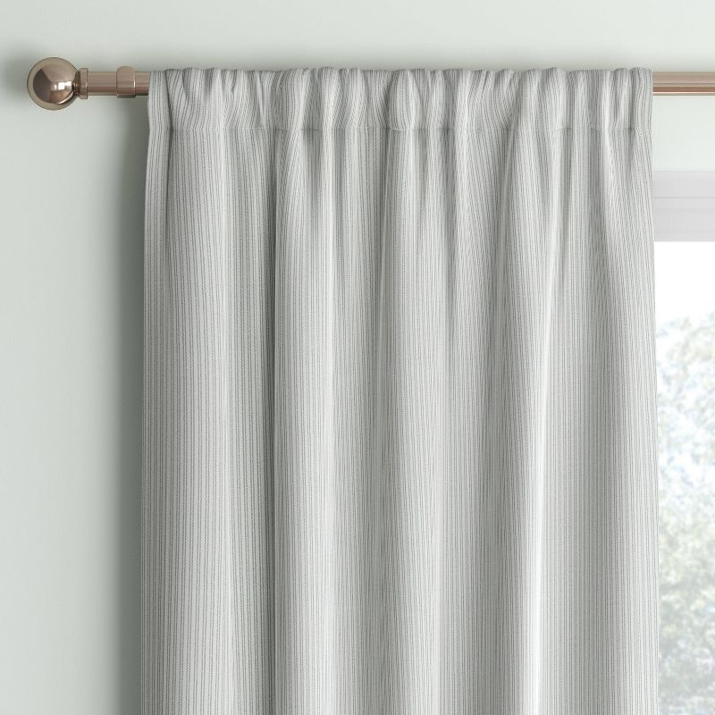 Blackout Baby Striped Window Curtain Panel Gray/Ivory - Room Essentials™, 1 of 7