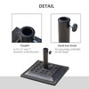 Okak Square Resin Umbrella Stand with Beautiful Decorative Pattern, Patio Umbrella Base for 1.5-1.89IN Pole, Outdoor Umbrella Stand, Antique Bronze - 4 of 4