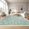 Indoor Modern Botanical Living Room Bedroom Area Rugs for Home Decor, Washable Non Slip Dining Room Carpet, Foldable Thin Mat - 3 of 4