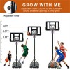 YONWAY Portable Basketball Hoop Height Adjustable basketball hoop stand 6.5ft - 10ft with 44 Inch Backboard and Wheels for Adults Teens - 3 of 4
