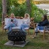 Sunnydaze Outdoor Camping or Backyard Crossweave Cut Out Fire Pit with Spark Screen and Log Poker - 3 of 4