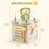 ROBOTIME Baby Activity Gyms, Baby Play Cube Toy with Educational Features, Wooden Activity Cube Toy for Kids' Gift, Yellow, 6"*6"*10.24" - 4 of 4