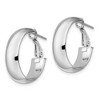Black Bow Jewelry 7.6mm x 23mm (7/8 Inch) Polished 14k White Gold Omega Back Oval Hoops - 2 of 4