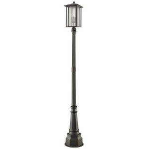 Aspen 3-Light Outdoor Post Fixture - Dimmable, Wet Rated, Aluminum, 60W, Seedy Glass - 1 of 1