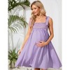 Women Maternity Dress Summer Cute Spaghetti Midi Dresses Sleeveless Adjustable Straps Dress for Photoshoot Baby Shower - 3 of 4