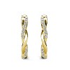 18k Gold Plated 22mm Hoop Earrings with Crystals for Women - 3 of 4