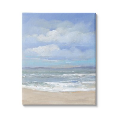Stupell Industries Cloudy Ocean Bay Shoreline Gallery Wrapped Canvas Wall Art