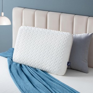 FONTOI Memory Foam Pillow Standard Size, Medium Firm Bed Pillows with Breathable Washable Cover, Perfect for Home, Hotel, White, 15.7"*5.1"*23.6" - 1 of 4