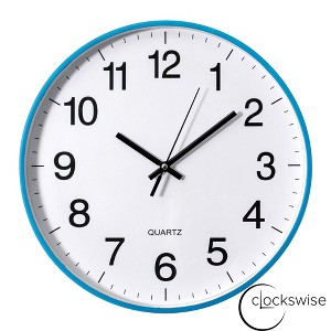 Clockswise Black Analog Clock – Silent, Non-Ticking for Wall, Office Desk, Table and Shelf, Battery-Operated Perfect for Home Office - 1 of 4