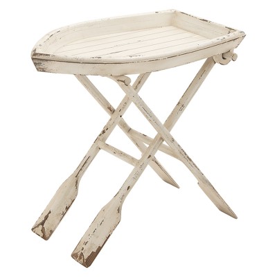 Nautical Boat Shape Folding Table Taupe - Olivia & May