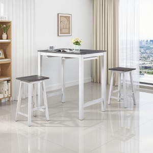 3-Piece Dining Set with 2 Stools for Dining Room and Kitchen - 1 of 4