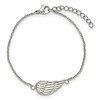 Chisel Stainless Steel Polished and Textured Angel Wing 6.25" Bracelet with 1.25" Extension - 4 of 4