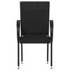 Dining Chair Set of 2 Black PE rattan and powder-coated steel vidaXL - 2 of 4
