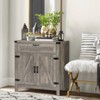 VINGLI Modern Farmhouse Sideboard Buffet Cabinet with Drawer, Storage Cabinet with Doors and Adjustable Shelves, Coffee Bar Station, Ash Grey - 3 of 4