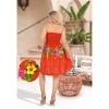 LA LEELA Women's Tube Dress Dress Top Short One Size Leaves Red - 2 of 4