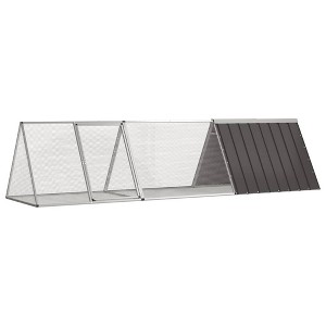 vidaXL Rabbit Cage Anthracite Galvanized Steel Large Rabbit Cage - Anthracite 79.3" x 31.7" x 28" - 1 of 4