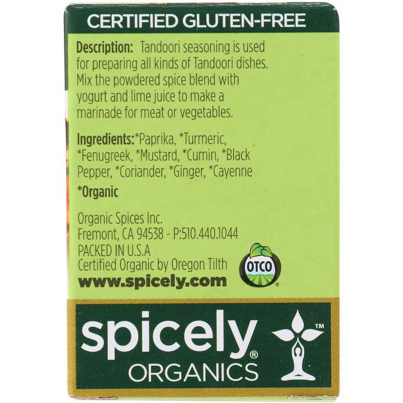 Spicely Organics - Organic Tandoori Masala Seasoning - Case of 6/.45 oz, 4 of 7