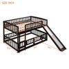 Kumasinova Twin Bunk Bed with Slide & Ladder, Solid Pine Wood Loft Bed Frame with Detachable Fence, Open-Row Lower Space for Kids' Bedroom/Play - 3 of 4