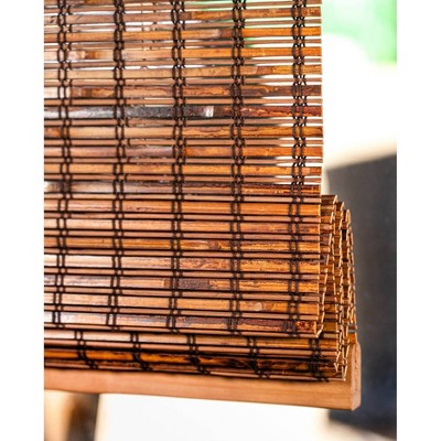 39" x 64" Beaver Brown Bamboo Cordless Roman Shade
