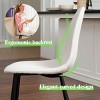 FurnitureR Dining Chairs Set of 4, Fabric Comfy Seat Armless Side Chairs with Metal Legs Mid Century for Home Kitchen Reception Room, Beige - 4 of 4